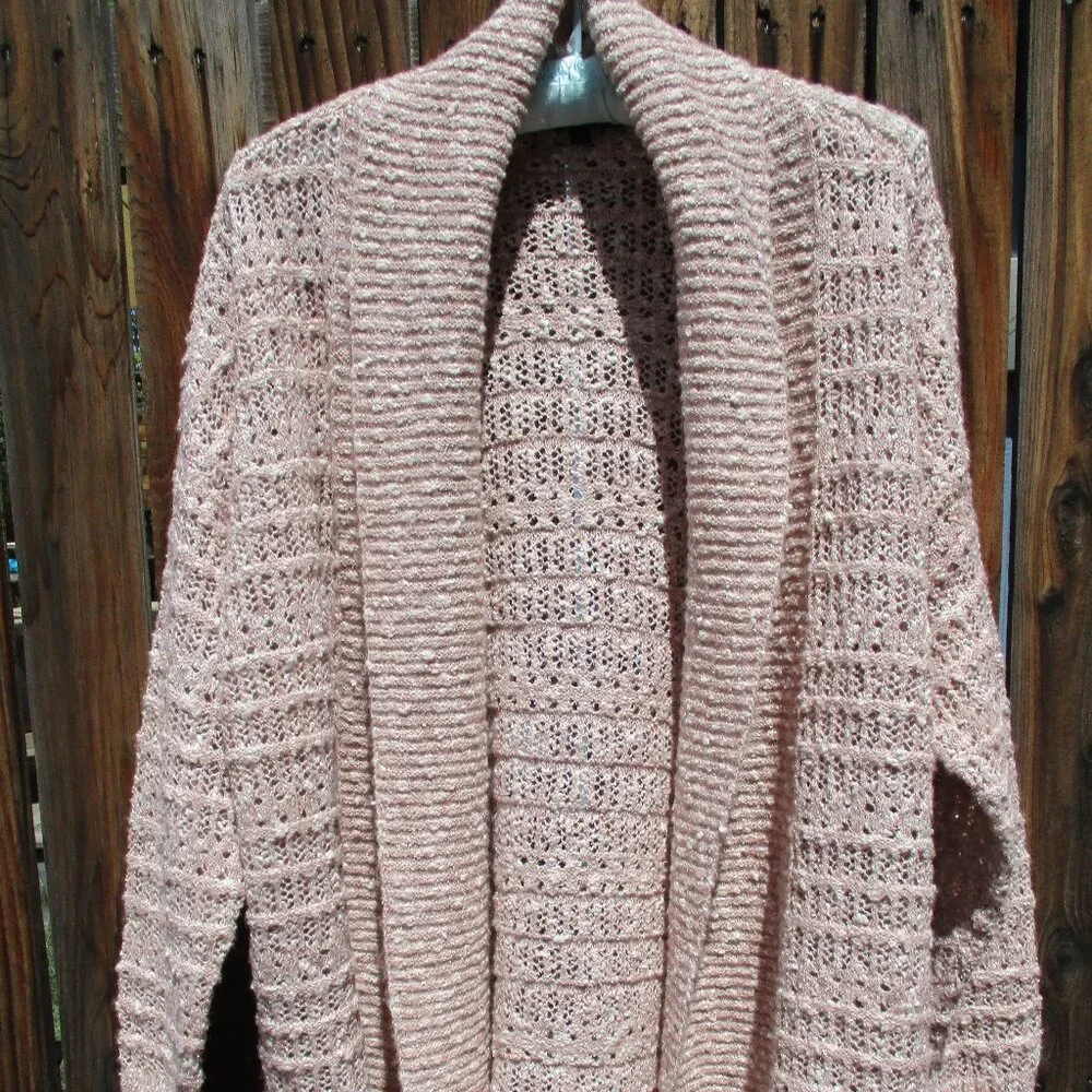 NEW Frye Women's Open Front Cardigan Pastel Mauve Size L NWT - Picture 8 of 9